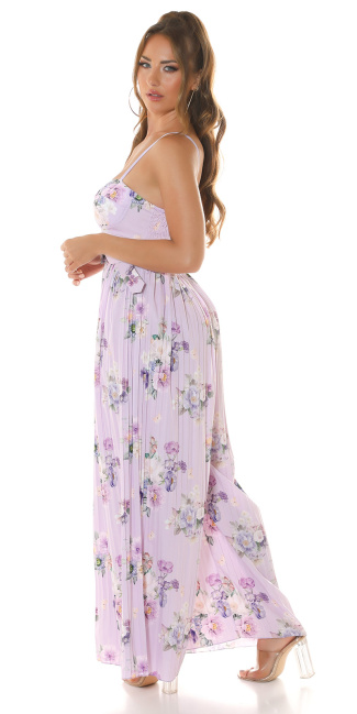 Kouca pleated Overall with floral Print Lilac